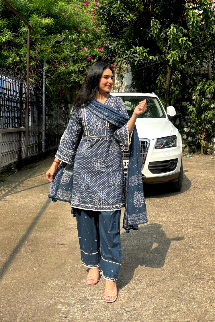 Cotton Bandhani Farshi Salwar Suit Set