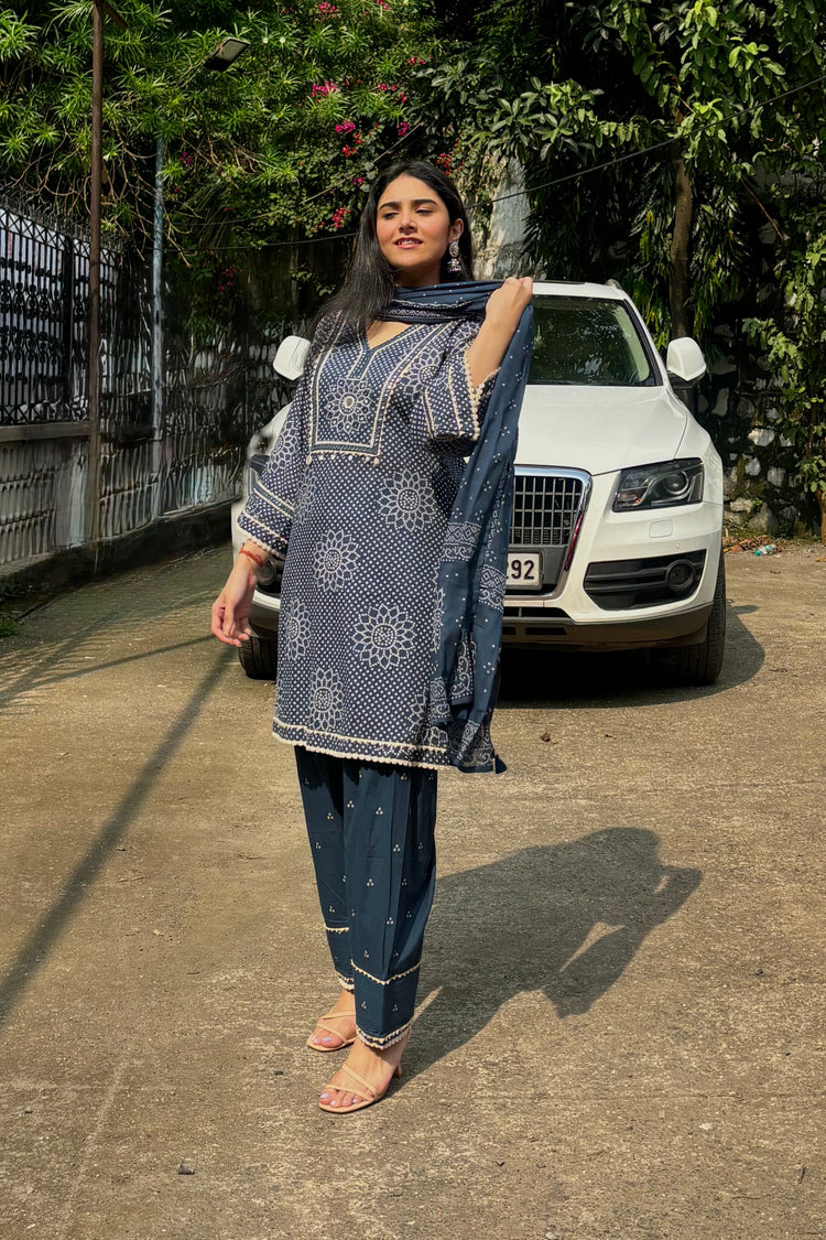 Cotton Bandhani Farshi Salwar Suit Set