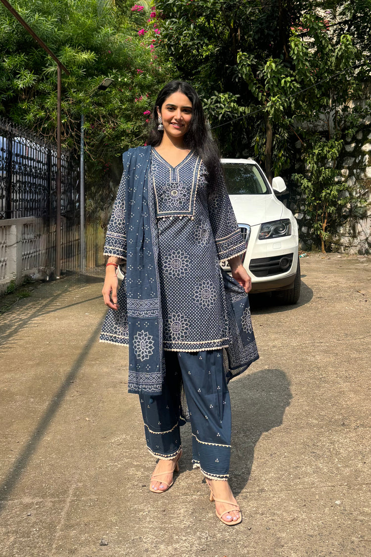 Cotton Bandhani Farshi Salwar Suit Set